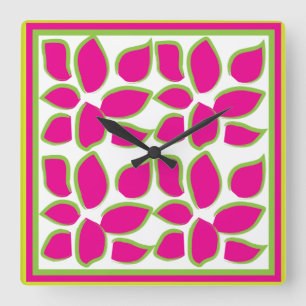 Horloge Carrée Watercolor Floral