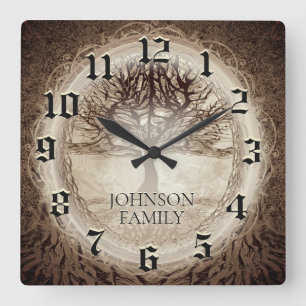 Horloge Carrée Wedding or Anniversary Family Tree