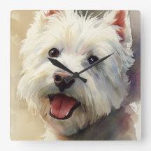 Westie dog watercolor portrait