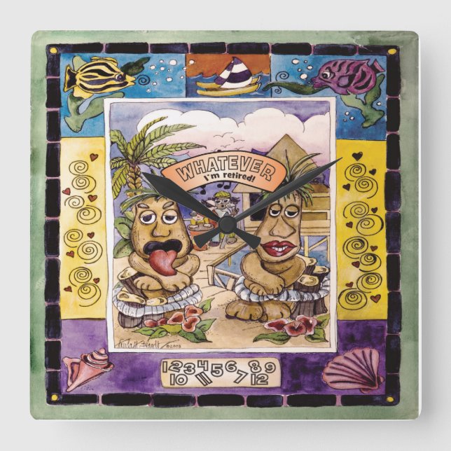 Horloge Carrée Whatever, I'm Clock (homonymie) (Recto)