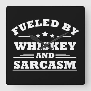 Horloge Carrée Whiskey cite d'amusants propos d'alcool