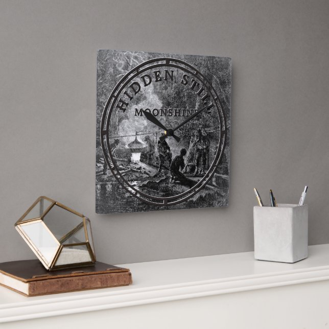 Horloge Carrée Whiskey vintage (Bureau)