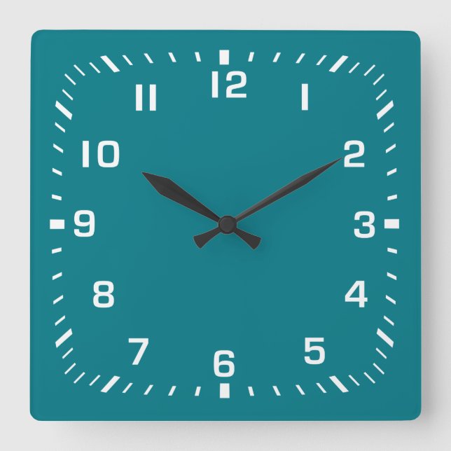 Horloge Carrée White Face Numbers (Recto)