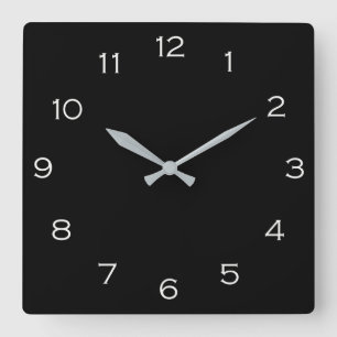 Horloge Carrée White Numbers