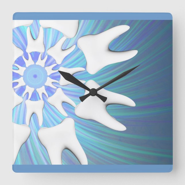 Horloge Carrée White Tooth Round (Recto)
