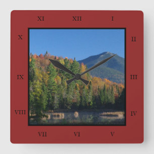 Horloge Carrée Whiteface Mountain sur Little Cherrypatch Pond