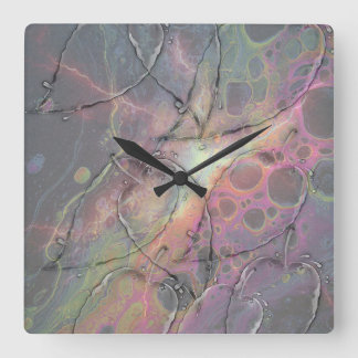 Horloge Carrée Wild Glass leaves