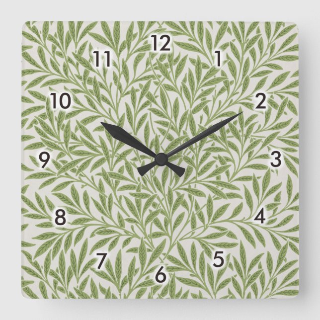 Horloge Carrée Willow Motif, William Morris (Recto)