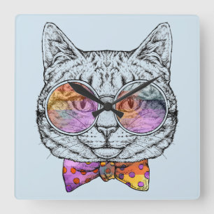 Horloge Carrée Wise Kitty Kat