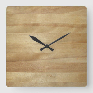 Horloge Carrée Wood Background, Joined Wood, Wood Texture