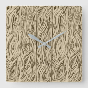 Horloge Carrée Wood Grain Board Oak Wine Barrel clock