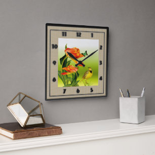 Horloge Carrée Yellow canarie