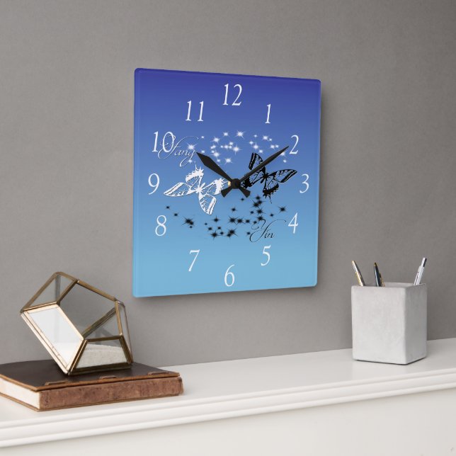 Horloge Carrée Yin n Yang (Bureau)
