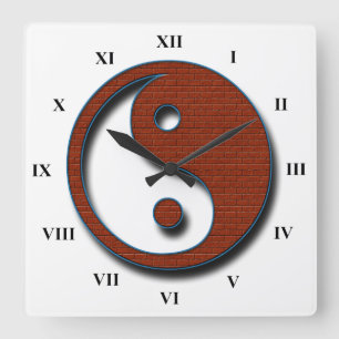 Horloge Carrée Yin Yang par Shirley Taylor
