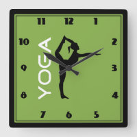 Yoga Pose Silhouette sur Arrière - plan vert