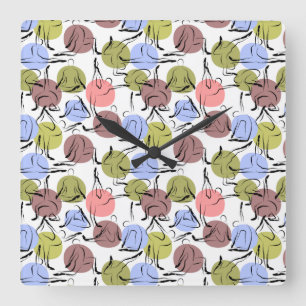 Horloge Carrée Yoga poses pattern Yoga seamless pattern 25
