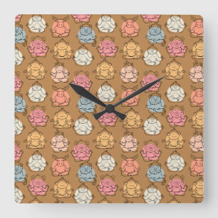 Horloge Carrée Yoga poses pattern   Yoga seamless pattern 43