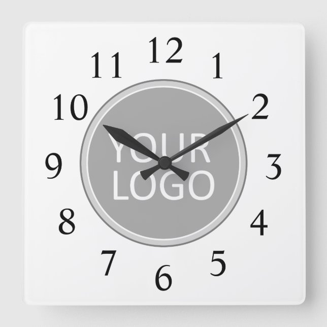 Horloge Carrée Your Business Logo Promoteur Business Company (Recto)