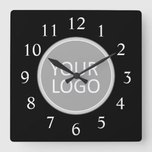 Horloge Carrée Your Business Logo Promoteur Business Company