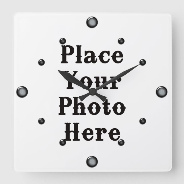 Horloge Carrée Your Photo Here Wall Clock (Recto)
