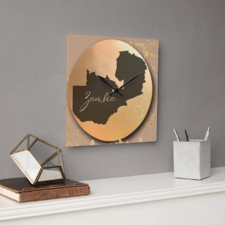 Horloge Carrée Zambie x Afrique