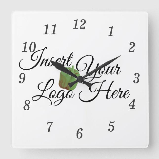 Horloge Carrée Zazzle Votre Logo Ici (Recto)