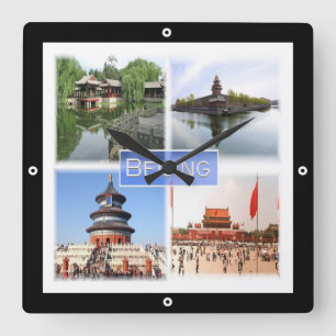 Horloge Carrée zCN008 BEIJING, Chine, Souvenir,