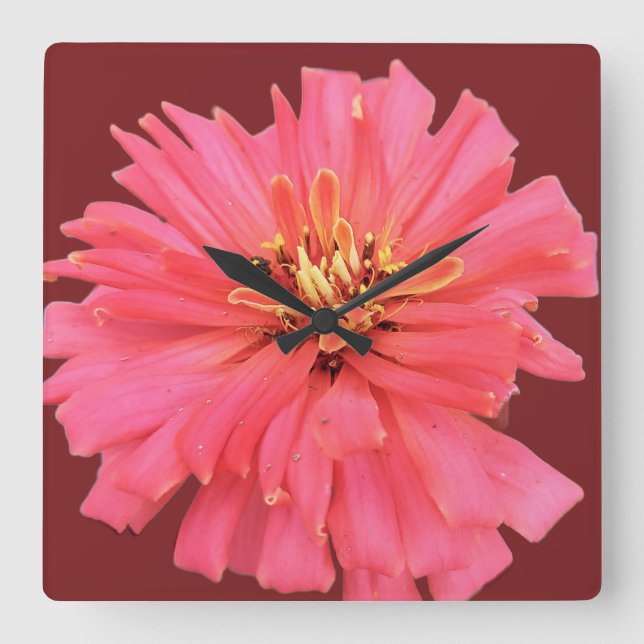 Horloge Carrée Zenia Floral (Recto)