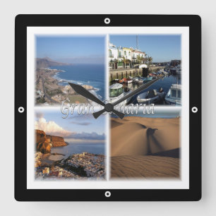 Horloge Carrée zES005 GRAN CANARIA, Îles Canaries, Espagne,