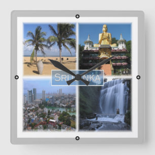 Horloge Carrée zLK004 SRI LANKA mosaïque, Asie,