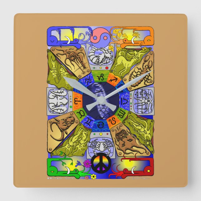 Horloge Carrée Zodiaque Clock (Recto)