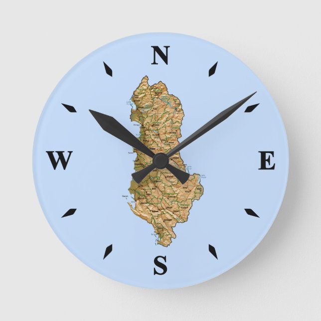 Horloge Carte Albanie (Recto)