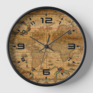 Horloge Carte commerciale de la voile vintage