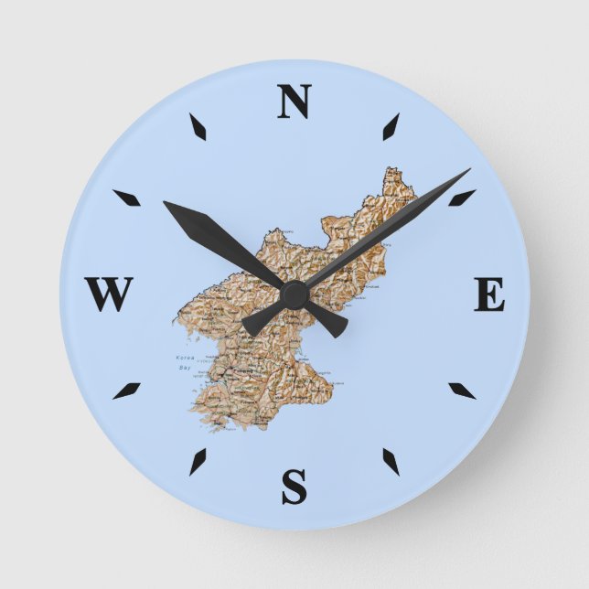 Horloge Carte Corée du Nord (Recto)