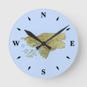 Horloge Carte Guinée-Bissau