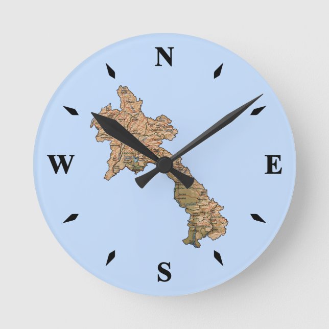 Horloge Carte Laos (Recto)