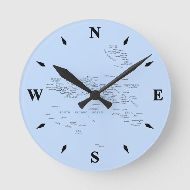 Horloge Carte Polynésie Française (Recto)