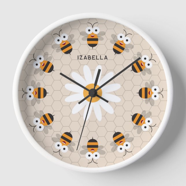 Horloge Cartoon mignon Miel Abeille de Miel (Recto)