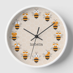 Horloge Cartoon mignon Miel Abeille de Miel