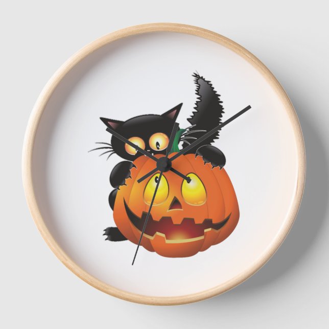 HORLOGE CAT HALLOWEEN (Recto)