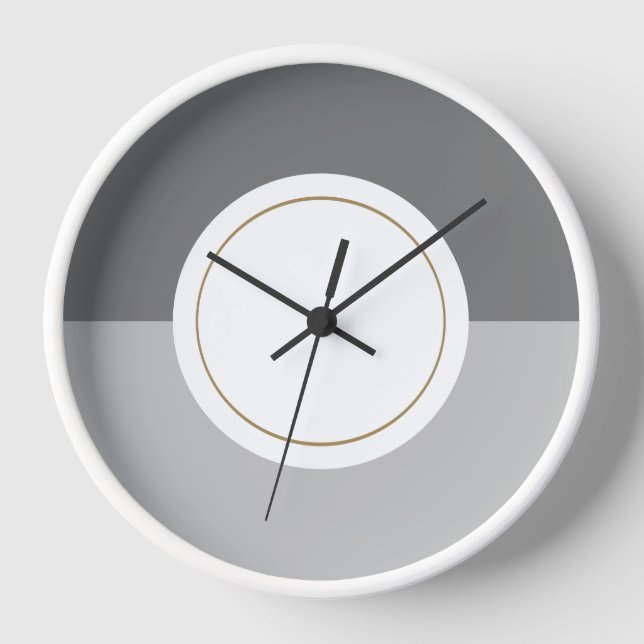 Horloge Ceinture gris moderne à deux tons blanc Cercle bla (Recto)