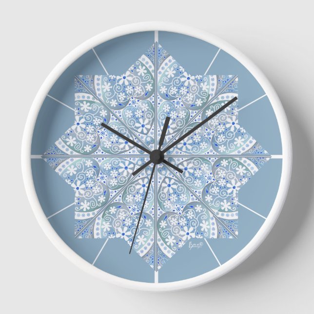 Horloge Céramique Lace bleu clair (Recto)