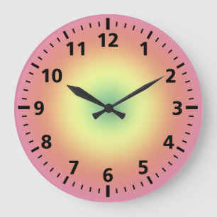 Horloge - Cercles arc-en-ciel et tirets de minutes