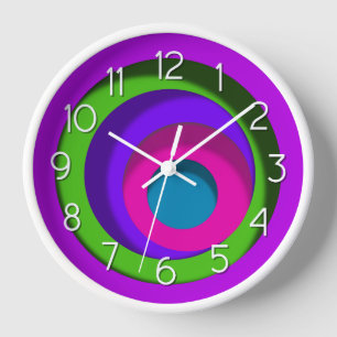 Horloge Cercles colorés