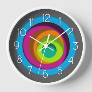 Horloge Cercles colorés