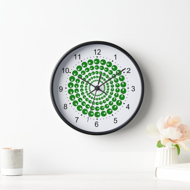Horloge - Cercles concentrés verts de perles (Maison)