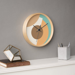 Horloge Cercles géométriques Abstraits chic Motif d'art mo