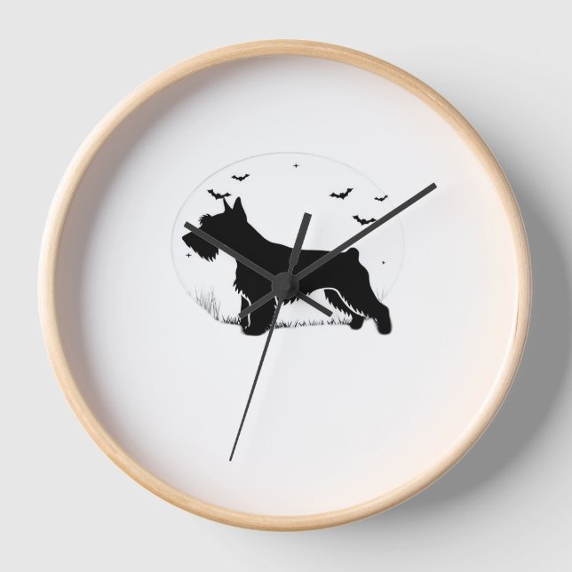 Horloge Cesky Terrier Chien - Classes Silhouette de la lun (Recto)