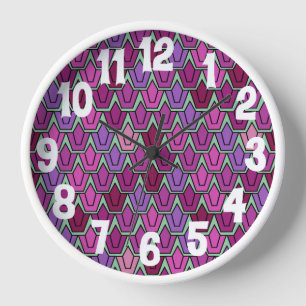 Horloge Champ de tulipe pourpre