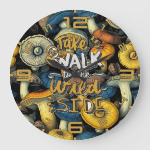 Horloge Champignon Sauvage Doré